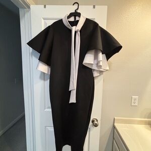 Elegant Black and White Women's Dress
